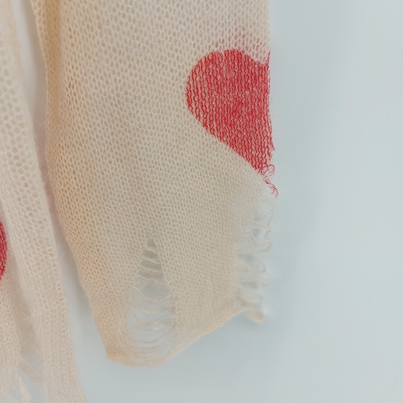 WILDFOX WHITE LABEL 'All Over Love' Lennon Sweater in PINK / RED HEARTS (S) - Picture 5 of 9